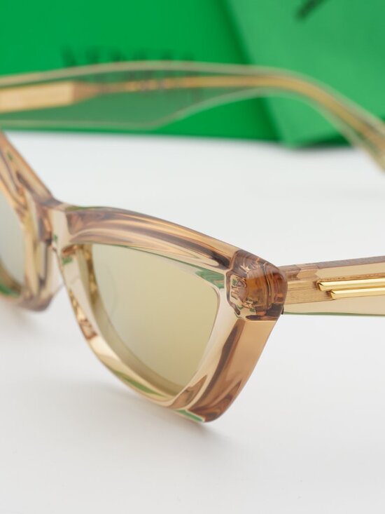 Bottega Veneta BV1101S 007 Cat Eye Sunglasses - Brown / Gold main image 8